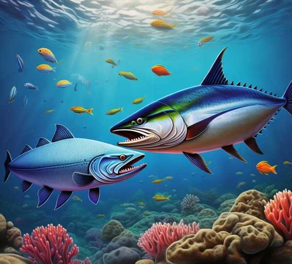 海洋巅峰对决，金枪鱼与三文鱼的比拼盛宴